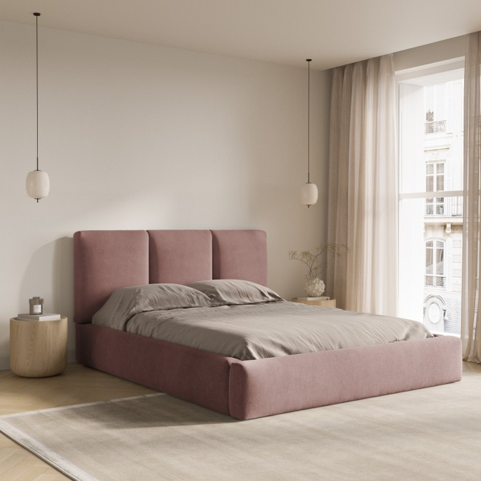 Windsor & Co Horizon Bedframe met Opbergvak - 160 x 200 cm - Chenille - Roze
