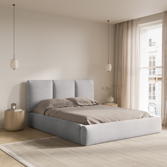 Windsor & Co Horizon Bedframe met Opbergvak - 180 x 200 cm - Chenille - Grijs
