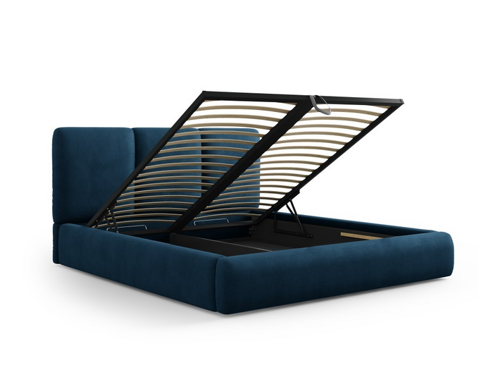 Windsor & Co Horizon Bedframe met Opbergvak - 180 x 200 cm - Chenille - Koningsblauw