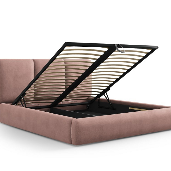 Windsor & Co Horizon Bedframe met Opbergvak - 200 x 200 cm - Chenille - Roze