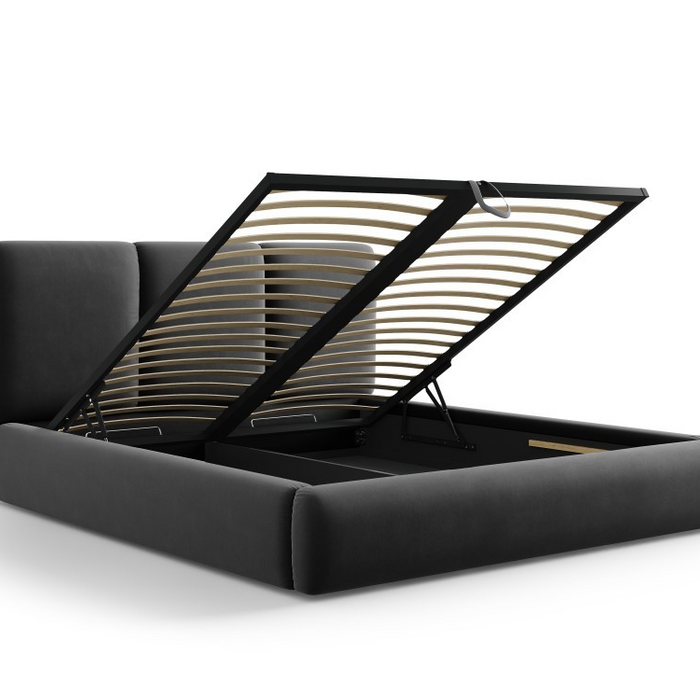 Windsor & Co Horizon Bedframe met Opbergvak - 140 x 200 cm - Fluweel - Donkergrijs