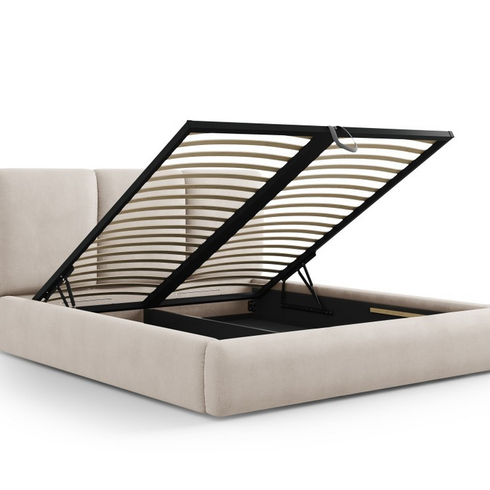 Windsor & Co Horizon Bedframe met Opbergvak - 160 x 200 cm - Chenille - Beige