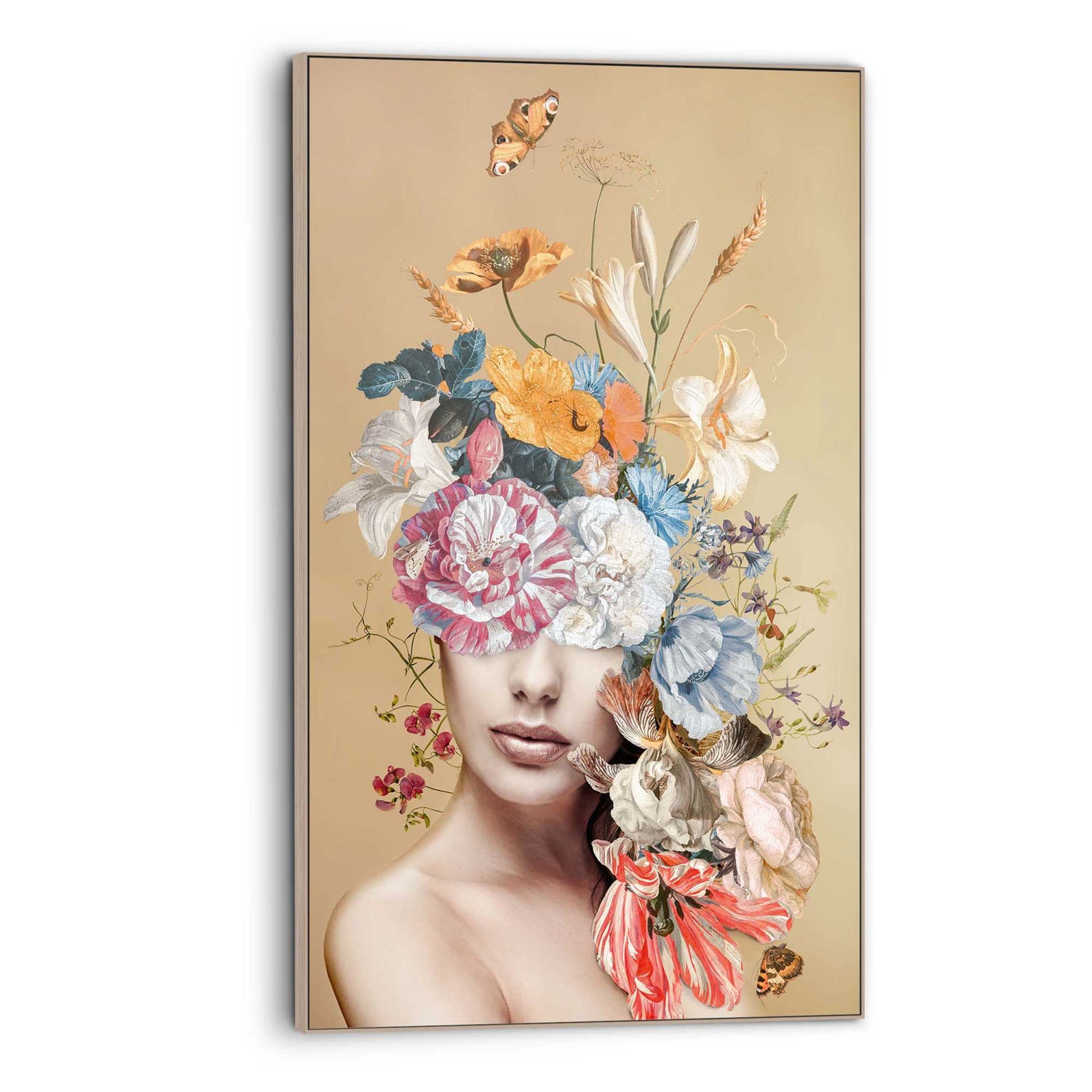 Reinders - Vibrant Floral Lady - Baklijst Schilderij 118x70cm Hout