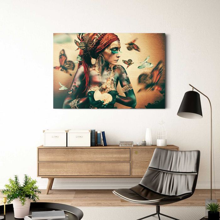 Reinders - Bohemian Butterfly Goddess - Glasschilderij 78x116cm