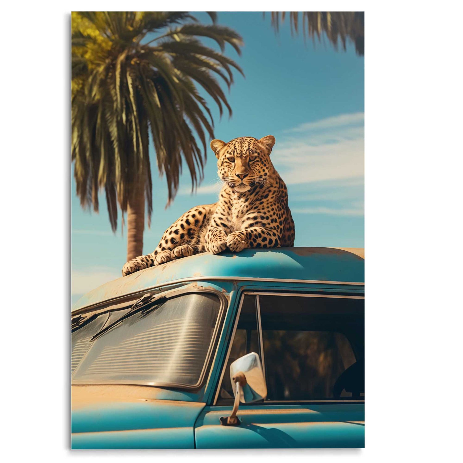 Reinders - Cheetah Rooftop - Glasschilderij 78x116cm