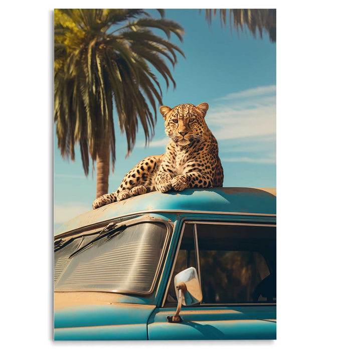 Reinders - Cheetah Rooftop - Glasschilderij 78x116cm