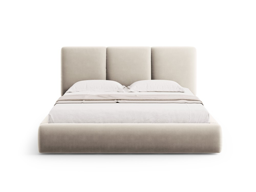 Windsor & Co Horizon Bedframe met Opbergvak - 140 x 200 cm - Fluweel - Crème