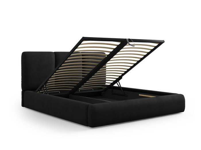 Windsor & Co Horizon Bedframe met Opbergvak - 140 x 200 cm - Chenille - Zwart