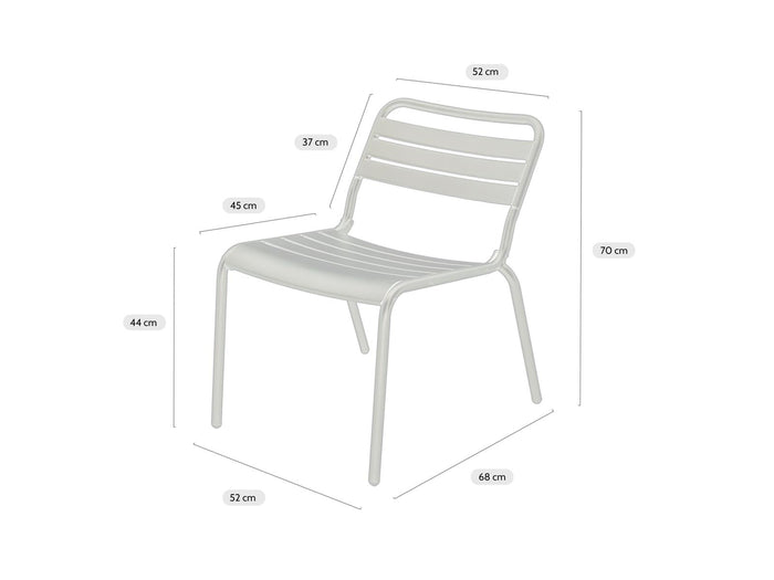 Metalen loungestoel Max XXL okergeel - 2 stuks
