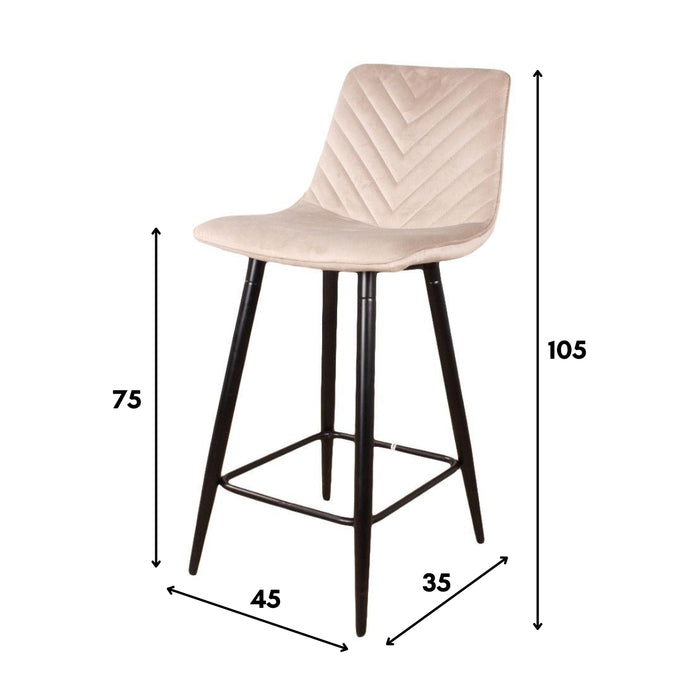 DS4U Gaby barkruk velvet 75 cm 2.0 - roze