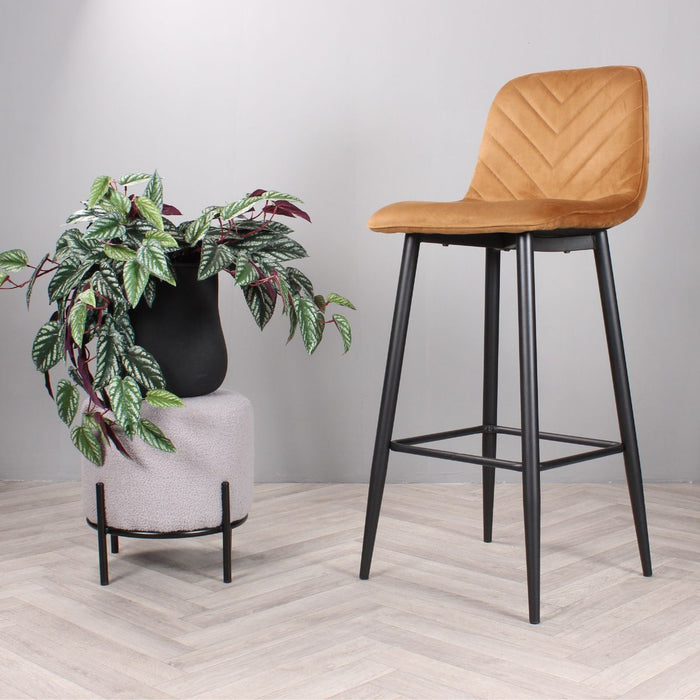 DS4U Gaby barkruk velvet 75 cm 2.0 - goud