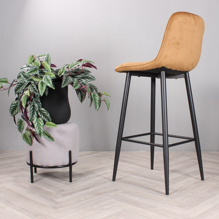 DS4U Gaby barkruk velvet 75 cm 2.0 - goud