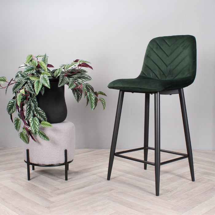 DS4U Gaby barkruk velvet 65 cm 2.0 - groen