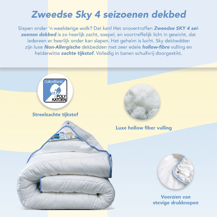 Swedish Sky - Non-Allergisch  - 4-Seizoenen Dekbed - 200x220cm