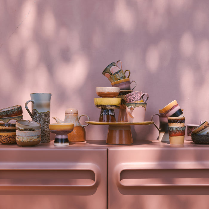 HKliving 70's Ceramics Mokken 0,23 L - Set van 6 - Valley