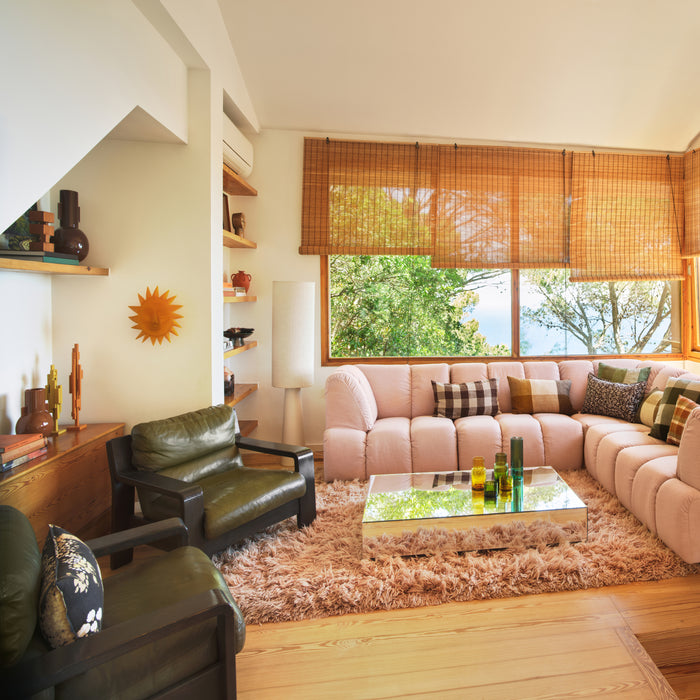 HKliving Bouclé Lampenkap  Ø 33 cm - High - Naturel