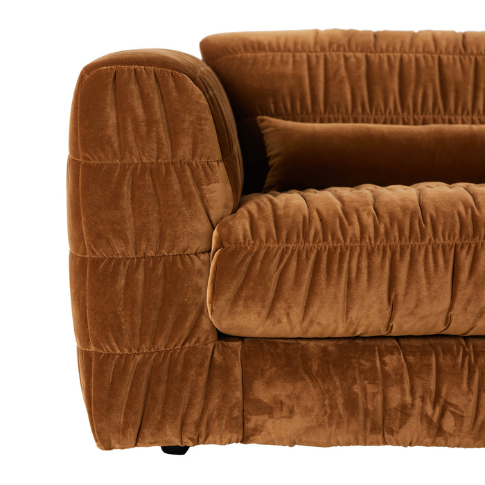 HKliving Club 4-zitsbank - Royal Velvet - Caramel