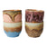 HKliving 70's Ceramics Koffiemok 0,25 L - Set van 4 - Lagoon