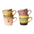 HKliving 70's Ceramics Americano Mok 0,27 L - Set van 4 - Radiant