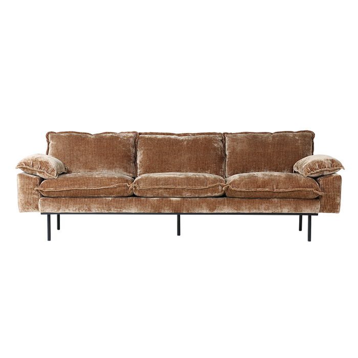 HKliving Retro Sofa 4-zitsbank - Velvet Corduroy - Aged Gold