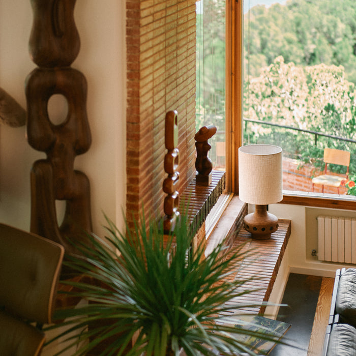 HKliving Bouclé Lampenkap Ø 38 cm - Low -  Naturel