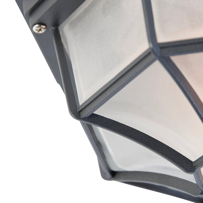 QAZQA Landelijke plafondlamp donkergrijs 26,5 IP44 - Bri