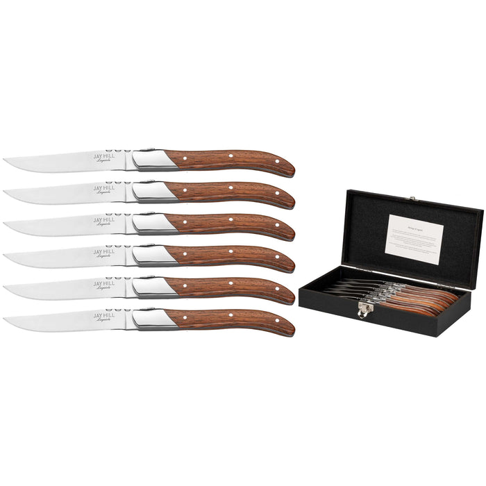 Jay Hill Steakmessen Laguiole - Rozenhout - 6 Stuks