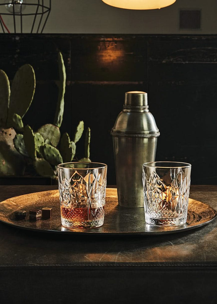 Bormioli Rocco Whiskeyglazen - 6x stuks - glas - 390 ml - gedecoreerd