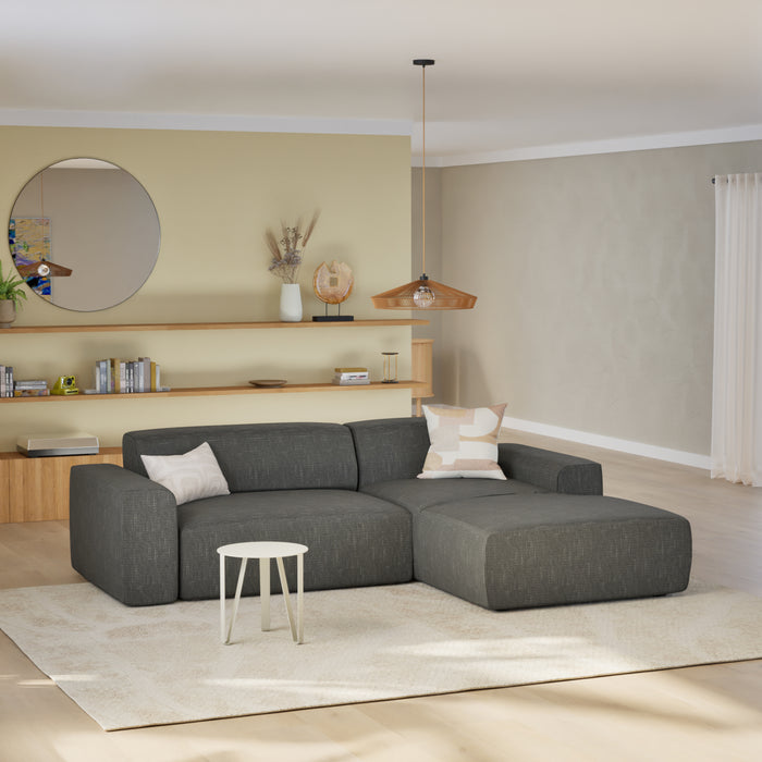 NADUVI Collection Nina Hoekbank Rechts - Linnen - Antraciet