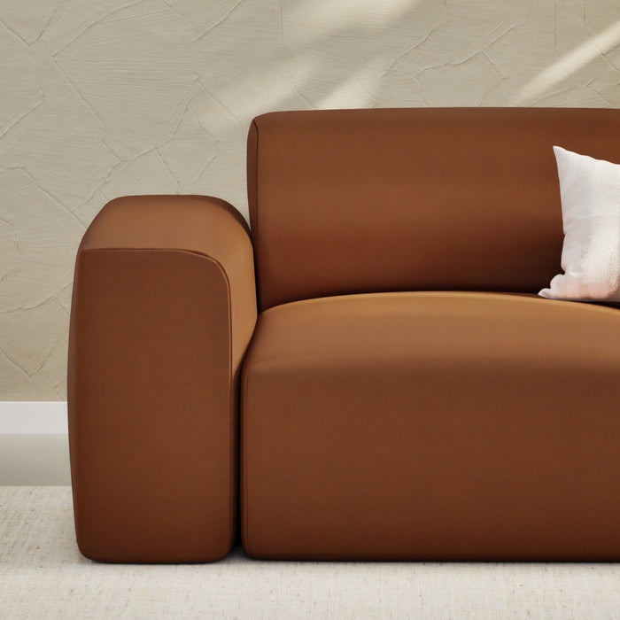 NADUVI Collection Nina Hoekbank Rechts - Velvet - Karamel bruin