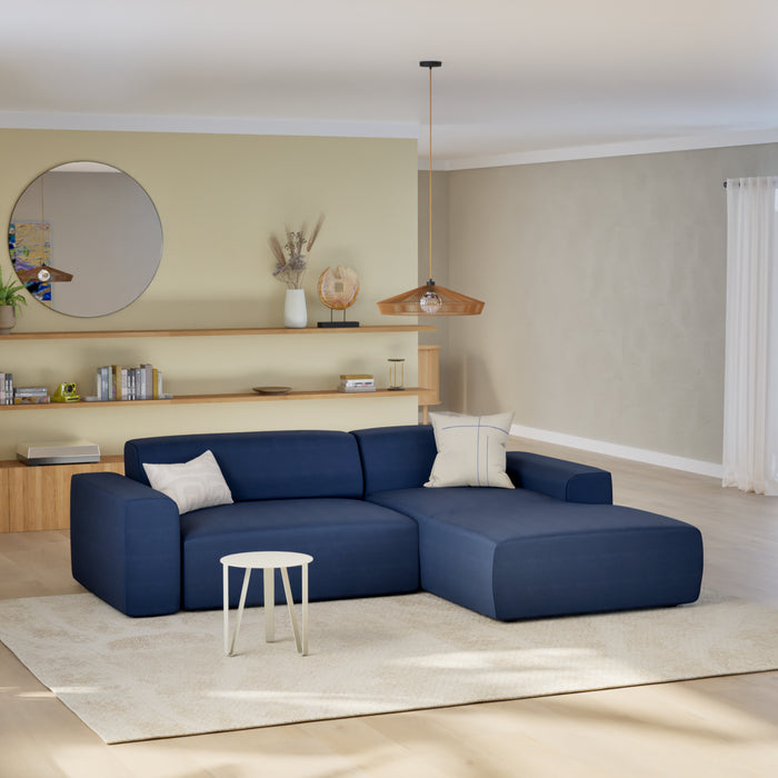 NADUVI Collection Nina Hoekbank Rechts - Velvet - Blauw