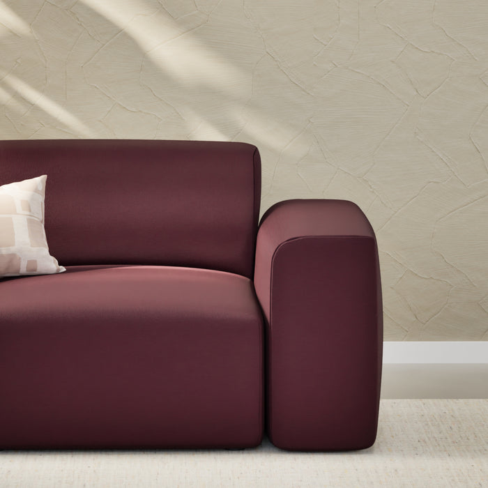 NADUVI Collection Nina Hoekbank Links - Velvet - Bordeauxrood