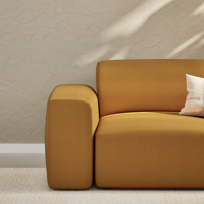 NADUVI Collection Nina Hoekbank Rechts - Velvet - Mosterdgeel