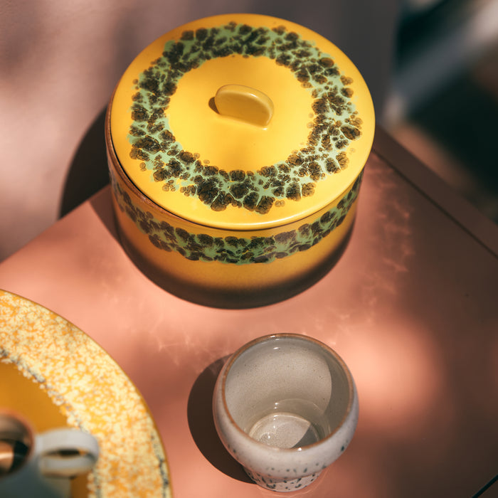 HKliving 70's Ceramics Cookie Jar Voorraadpot Ø 17 cm - Kelp