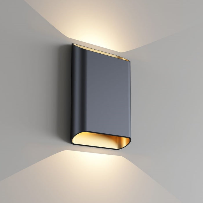 Artdelight Wandlamp Diaz-L Zwart - Goud Led 2 x 6Watt IP65