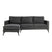 by fonQ  Milan Hoekbank met Chaise Longue 3-zitsbank - Links / Rechts - Linnen - Antraciet