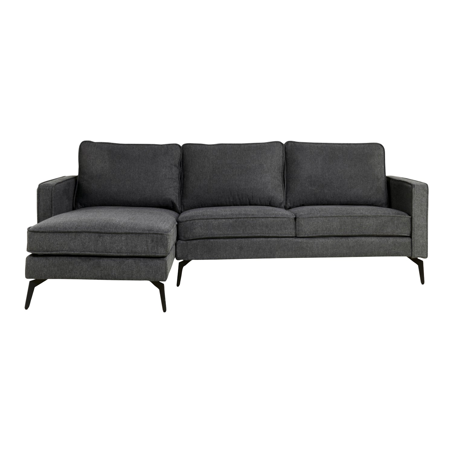 by fonQ  Milan Hoekbank met Chaise Longue 3-zitsbank - Links / Rechts - Linnen - Antraciet