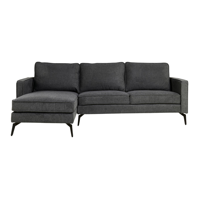 by fonQ  Milan Hoekbank met Chaise Longue 3-zitsbank - Links / Rechts - Linnen - Antraciet