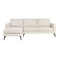by fonQ  Milan Hoekbank met Chaise Longue 3-zitsbank - Links / Rechts - Linnen - Beige