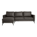 by fonQ  Milan Hoekbank met Chaise Longue 3-zitsbank - Links / Rechts - Microleder - Antraciet