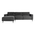 by fonQ  Bo Hoekbank met Chaise Longue Links - Linnen - Antraciet