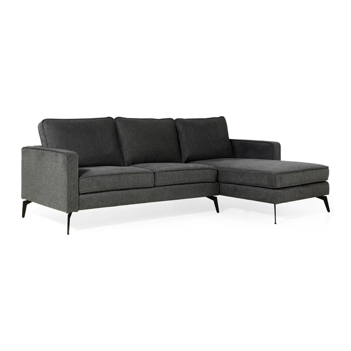 by fonQ  Milan Hoekbank met Chaise Longue 3-zitsbank - Links / Rechts - Linnen - Antraciet