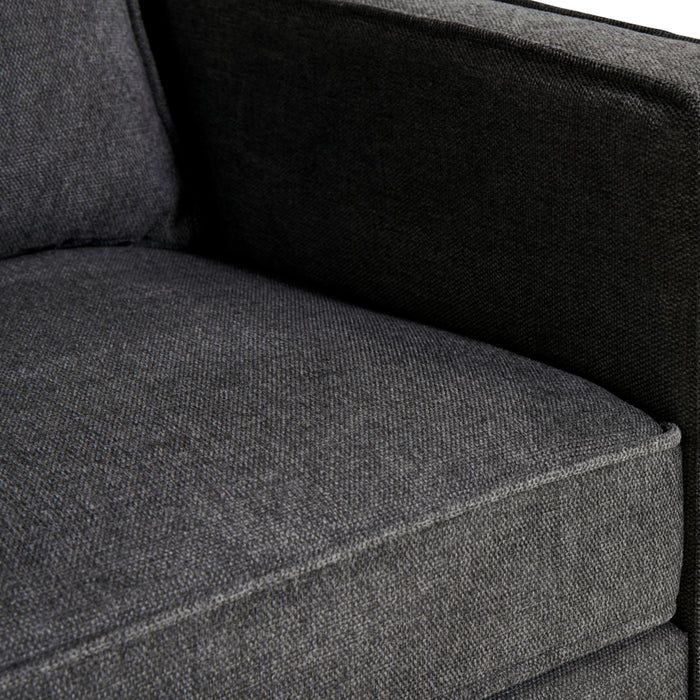 by fonQ  Milan Hoekbank met Chaise Longue 3-zitsbank - Links / Rechts - Linnen - Antraciet