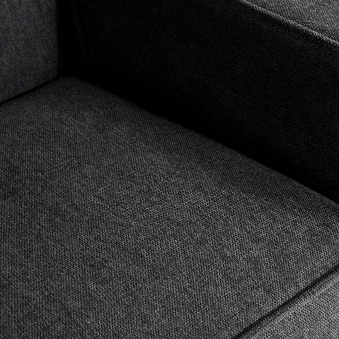 by fonQ  Bo Hoekbank met Chaise Longue Links - Linnen - Antraciet