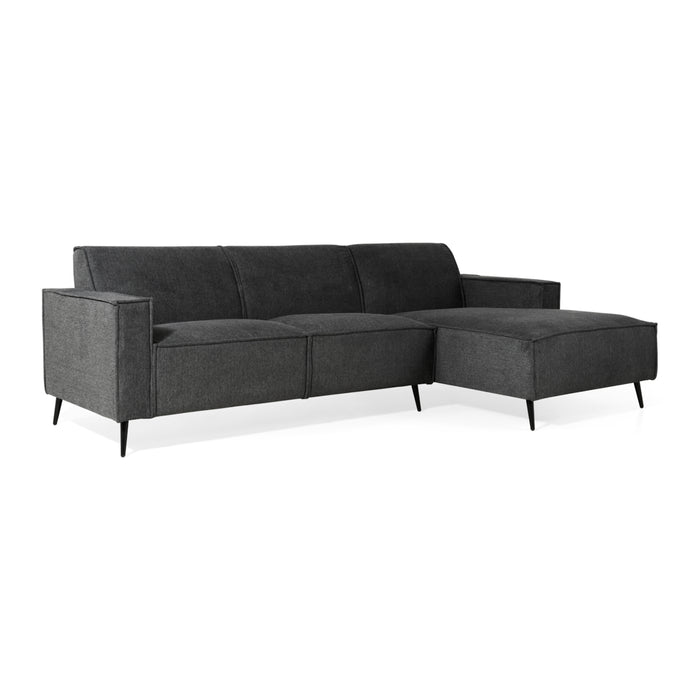 by fonQ  Bo Hoekbank met Chaise Longue Rechts - Linnen - Antraciet