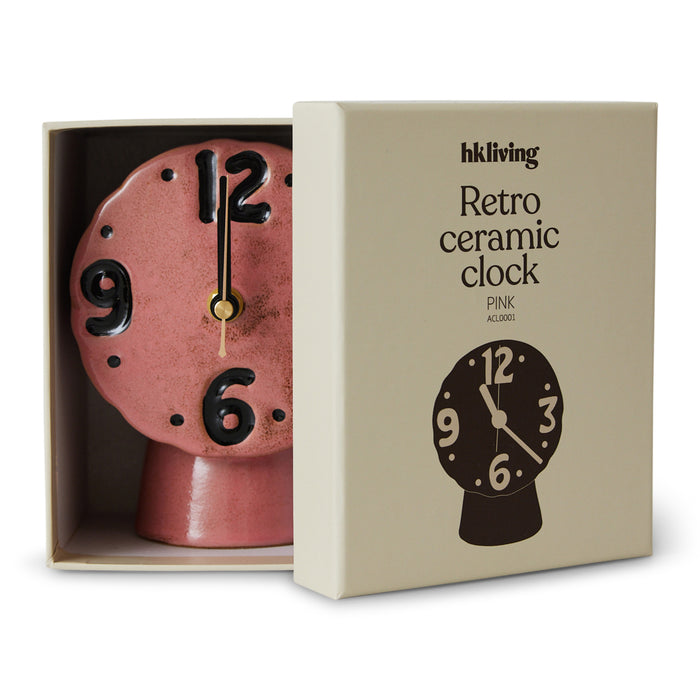 HKliving Retro Ceramics Tafelklok - Pink