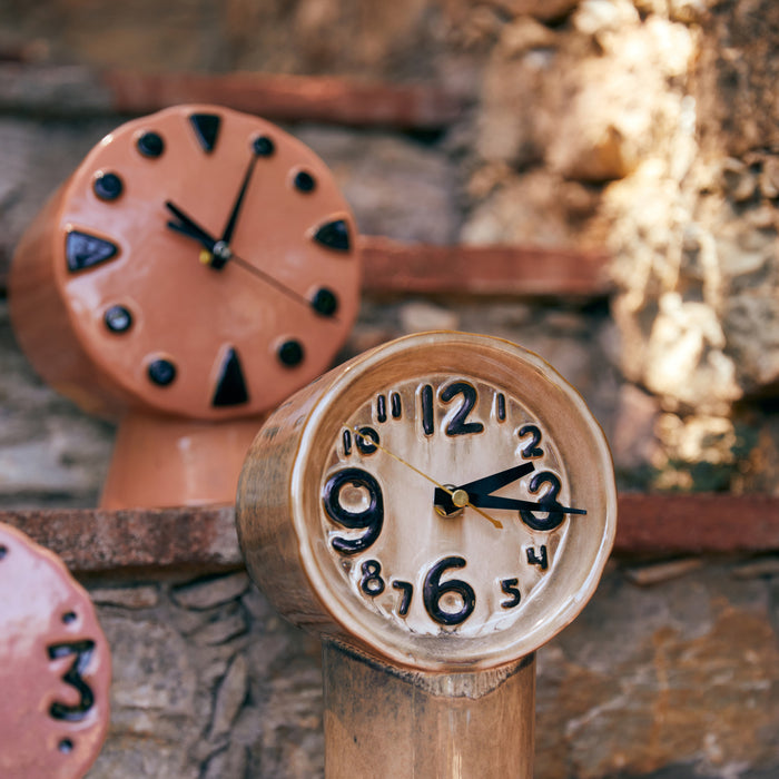 HKliving Retro Ceramics Tafelklok - Cream