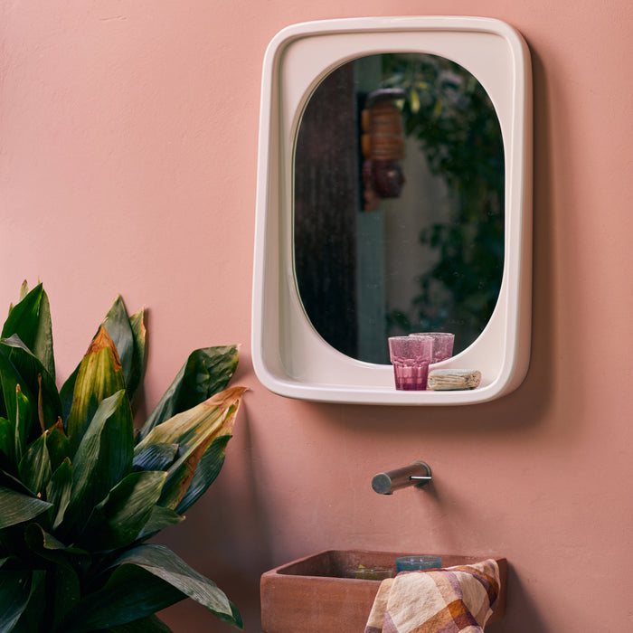 HKliving Curve Spiegel - Eggshell Glossy