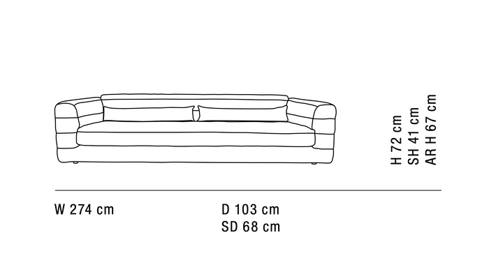 HKliving Club 4-zitsbank - Royal Velvet - Caramel
