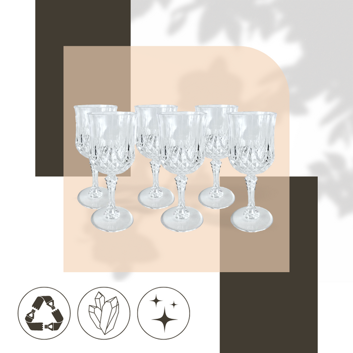 Alpina Kunststof Wijnglazen Set van 6 200ml Kristallook